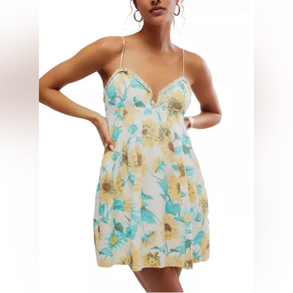Free People Altura Floral Printed Mini Dress Size Small